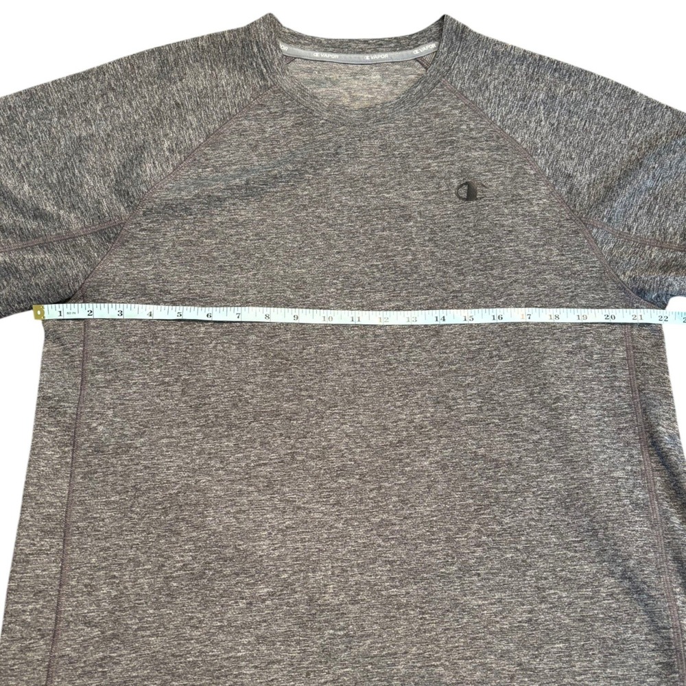 Champion Vapor Mens Gray Heathered‎ Space Dye Performance T-Shirt Raglan XL - Picture 3 of 7